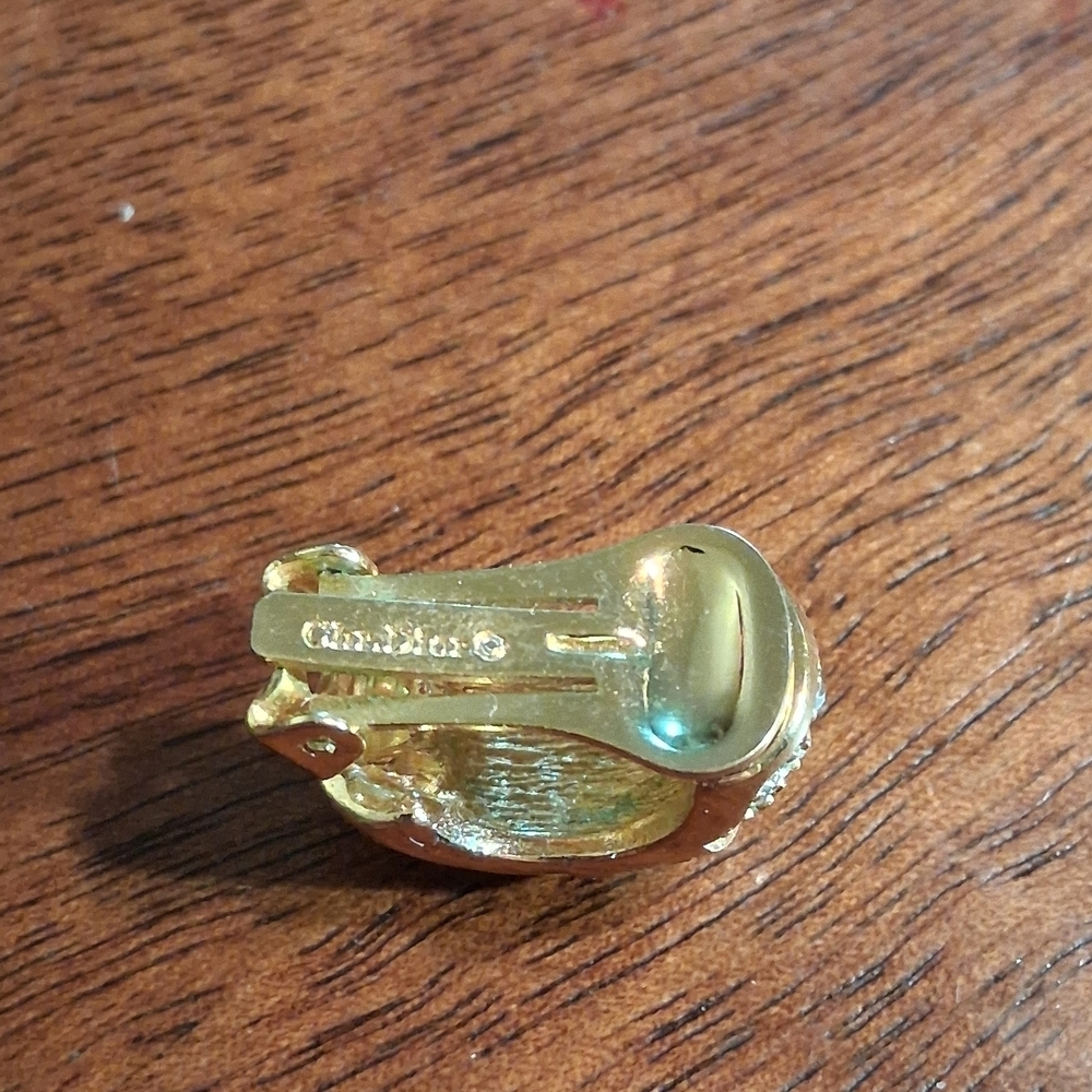 Elegant Gold and Silver Crystal Earrings - Picture 6 of 6